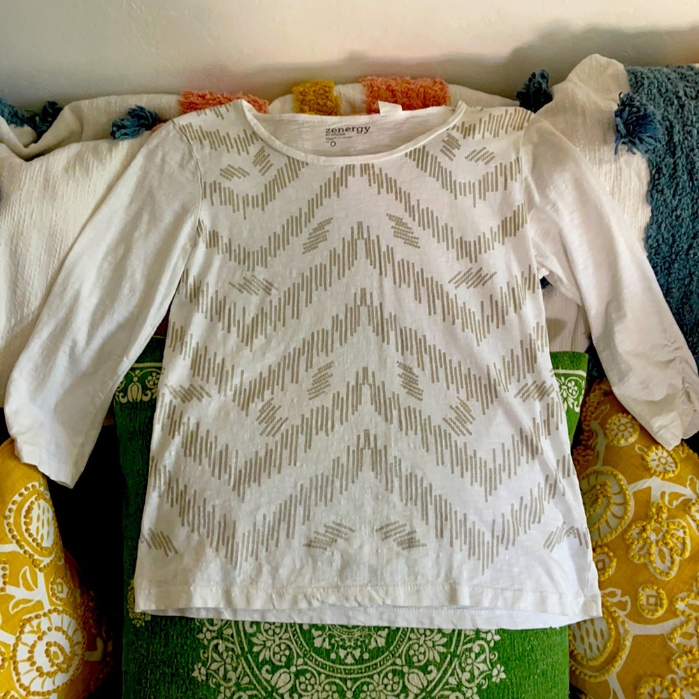 Zenergy by Chico’s, 3/4 sleeve tee.